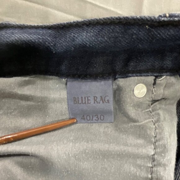 Blue Rag Jeans Mens 40/30 Straight Fit Stretch Dark Wash Blue Denim Casual 38x29 - Picture 7 of 10